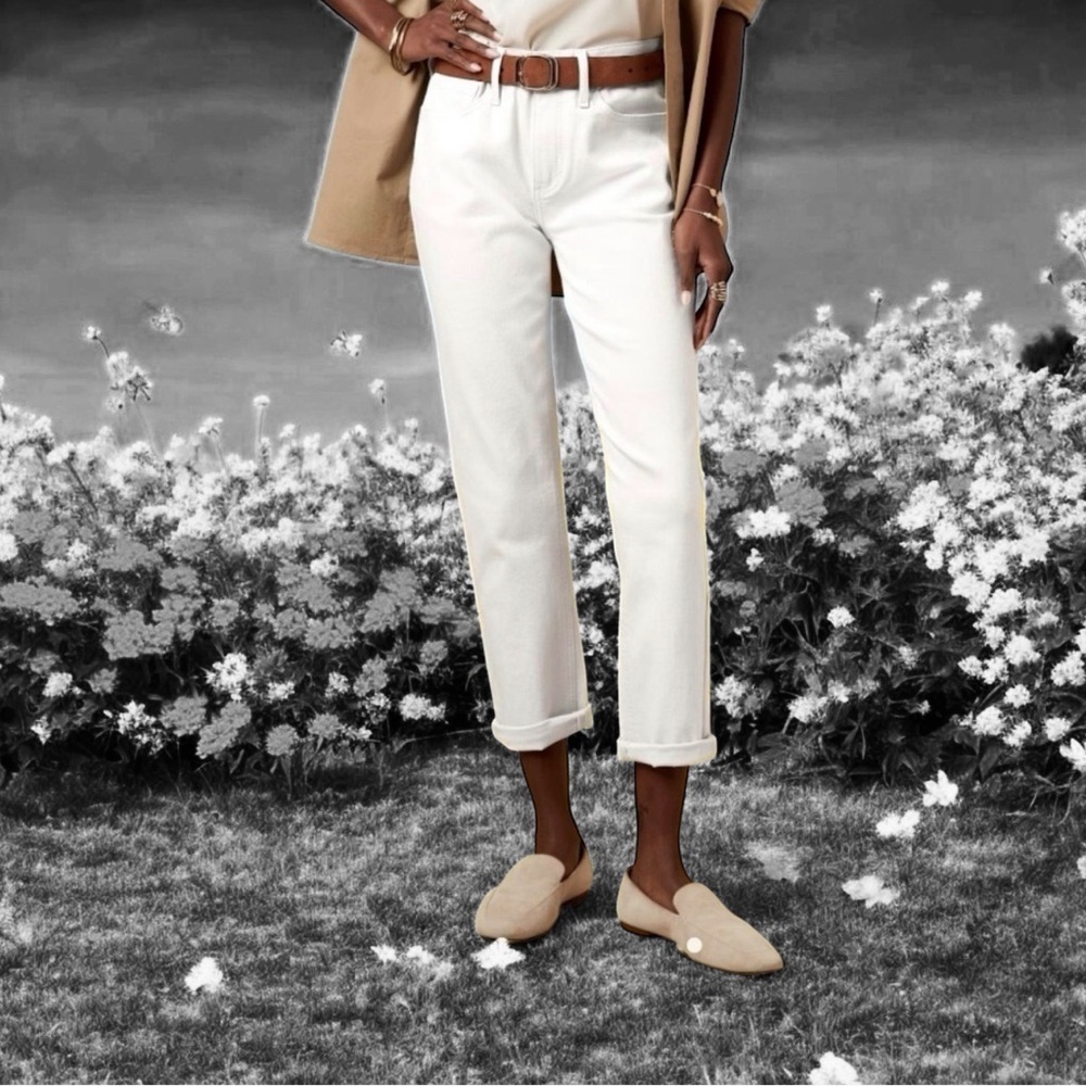 Banana Republic White Jeans Girlfriend Low Rise 28/6
